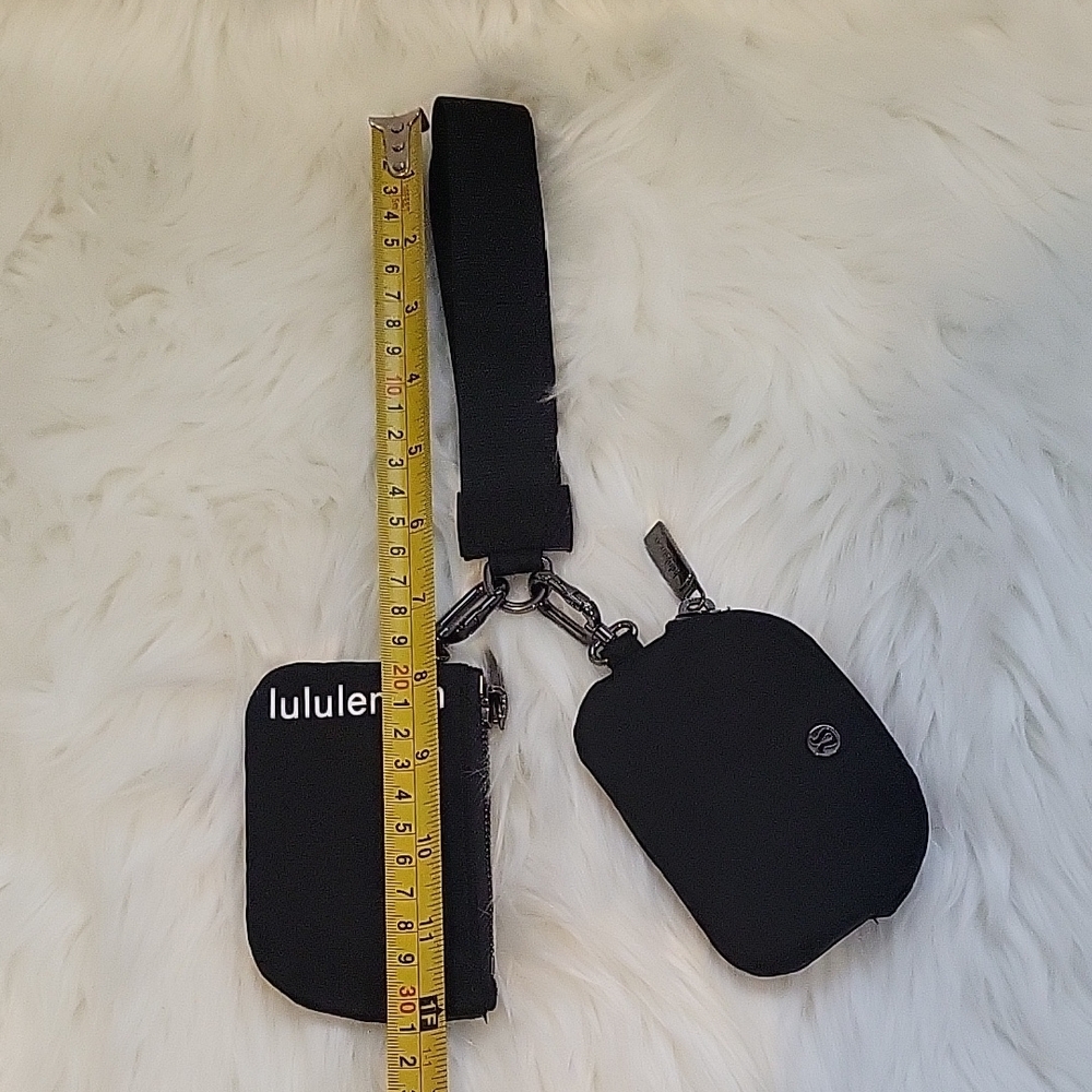 Lululemon Dual Pouch Black Wristlet - Picture 2 of 4